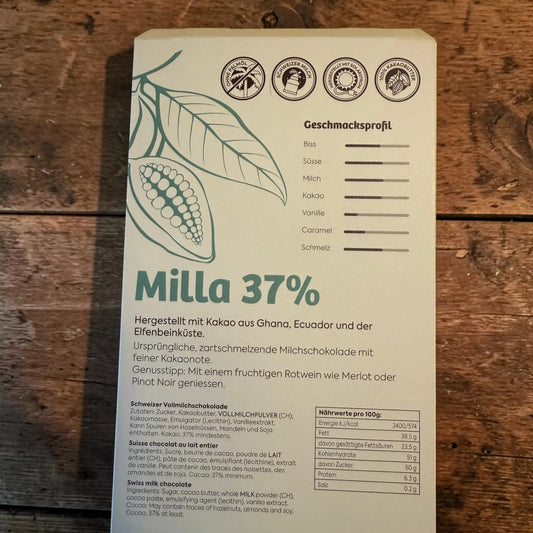 Aeschbach Chocolatier Milla 37% – Milchschokolade