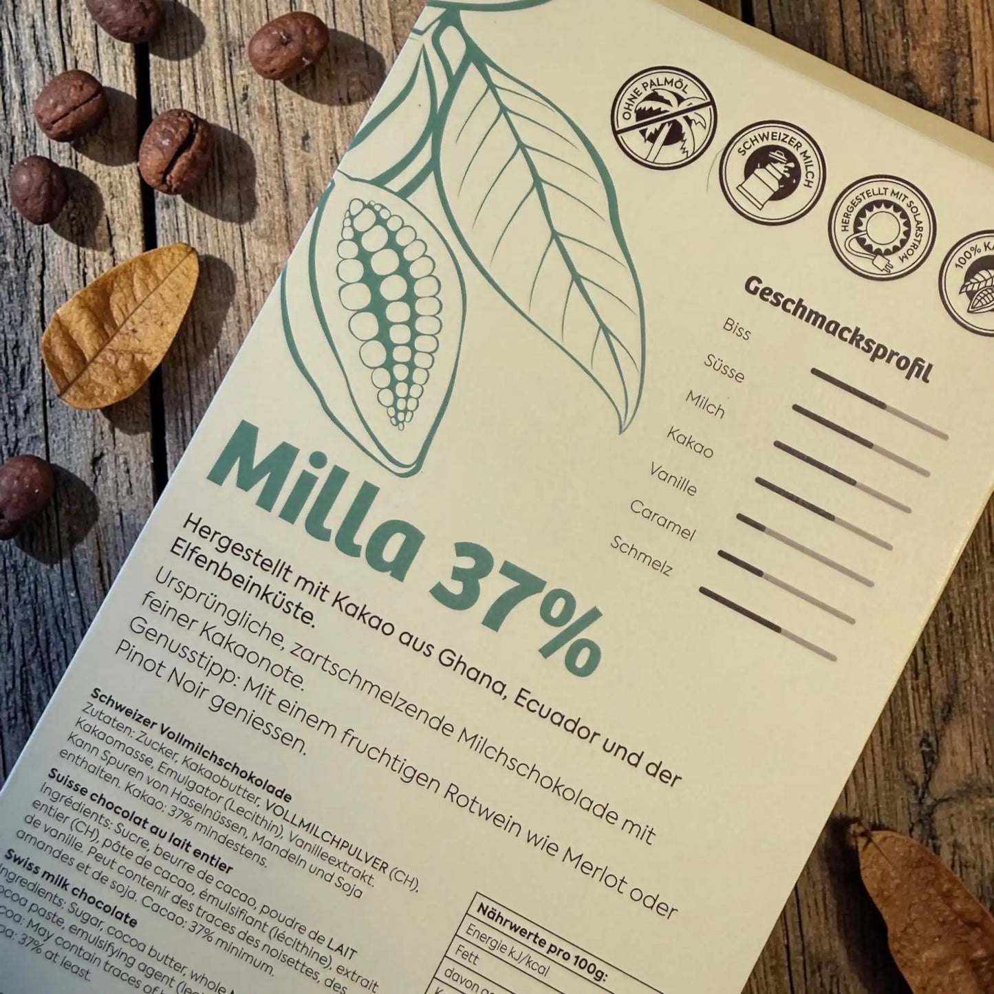 Aeschbach Chocolatier Milla 37% – Milchschokolade